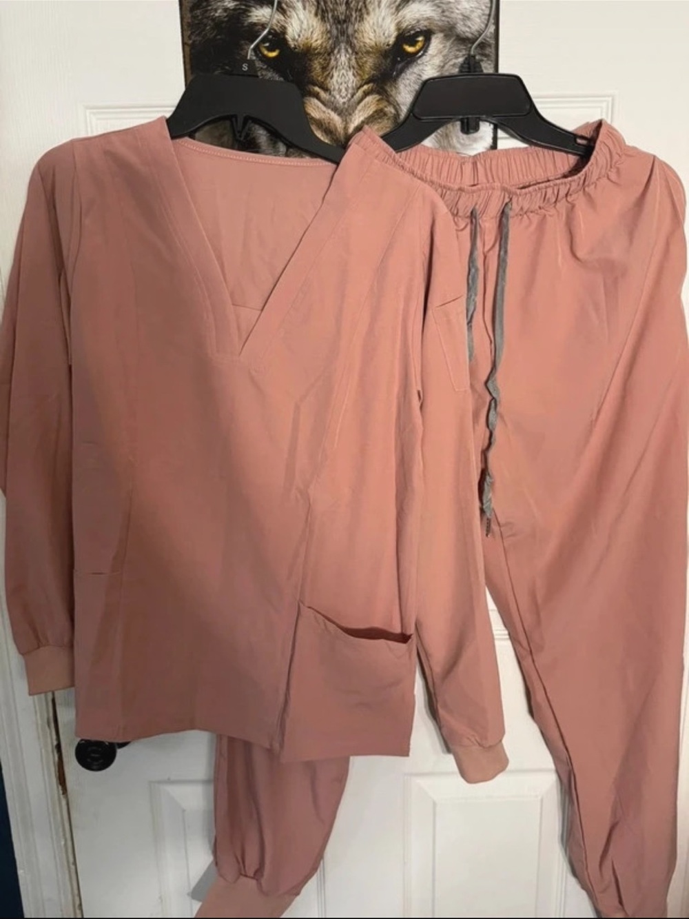 Women's Rose Dust Two-Piece Lounge Set Pants & Top. Size small